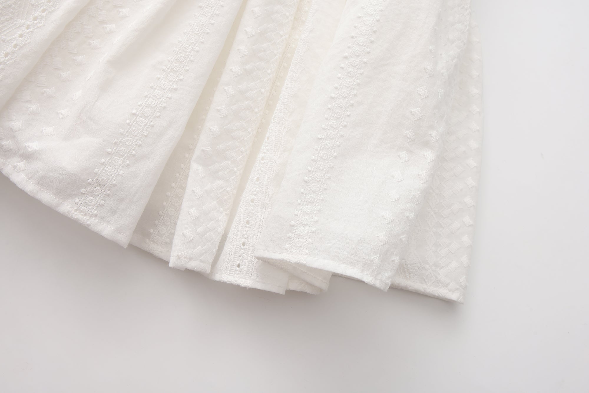 White Lace V-neck A-line Dress