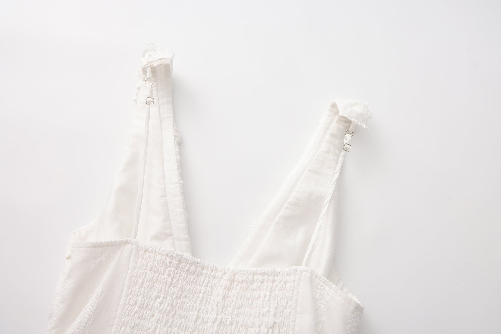 White Lace V-neck A-line Dress