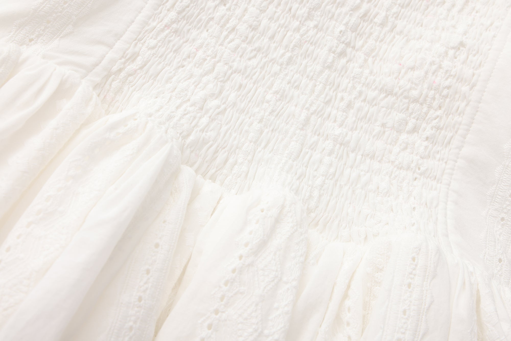 White Lace V-neck A-line Dress