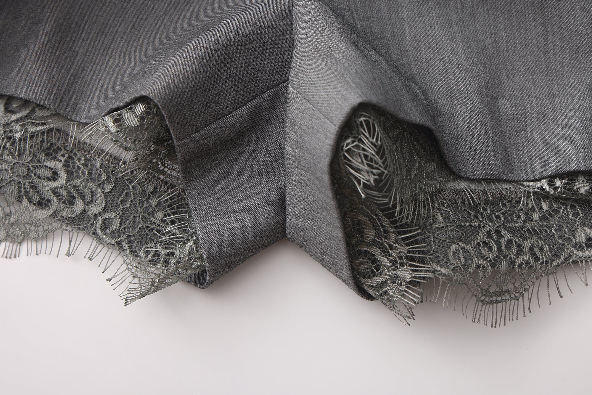 Grey A-line Lace Short Skirt