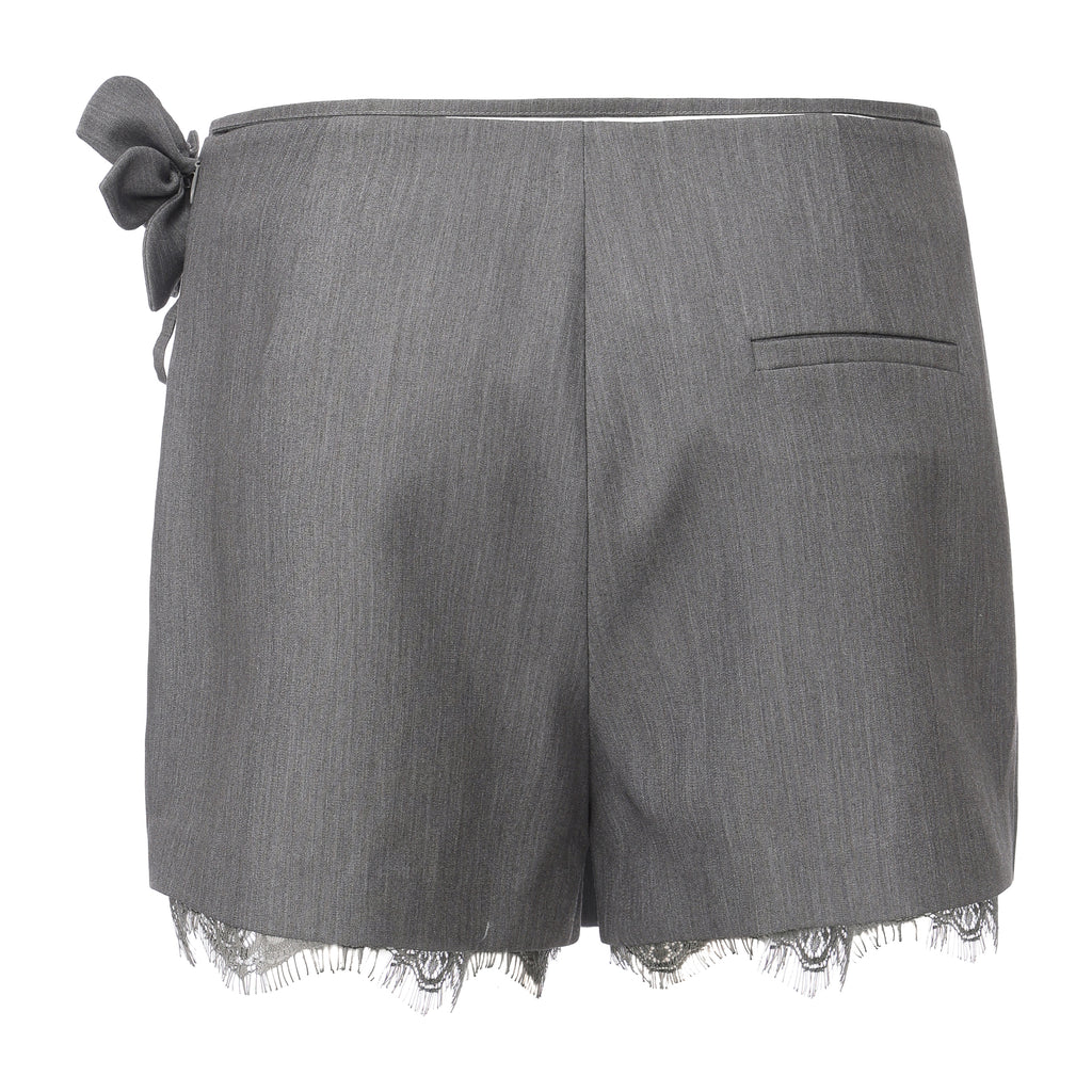 Grey A-line Lace Short Skirt
