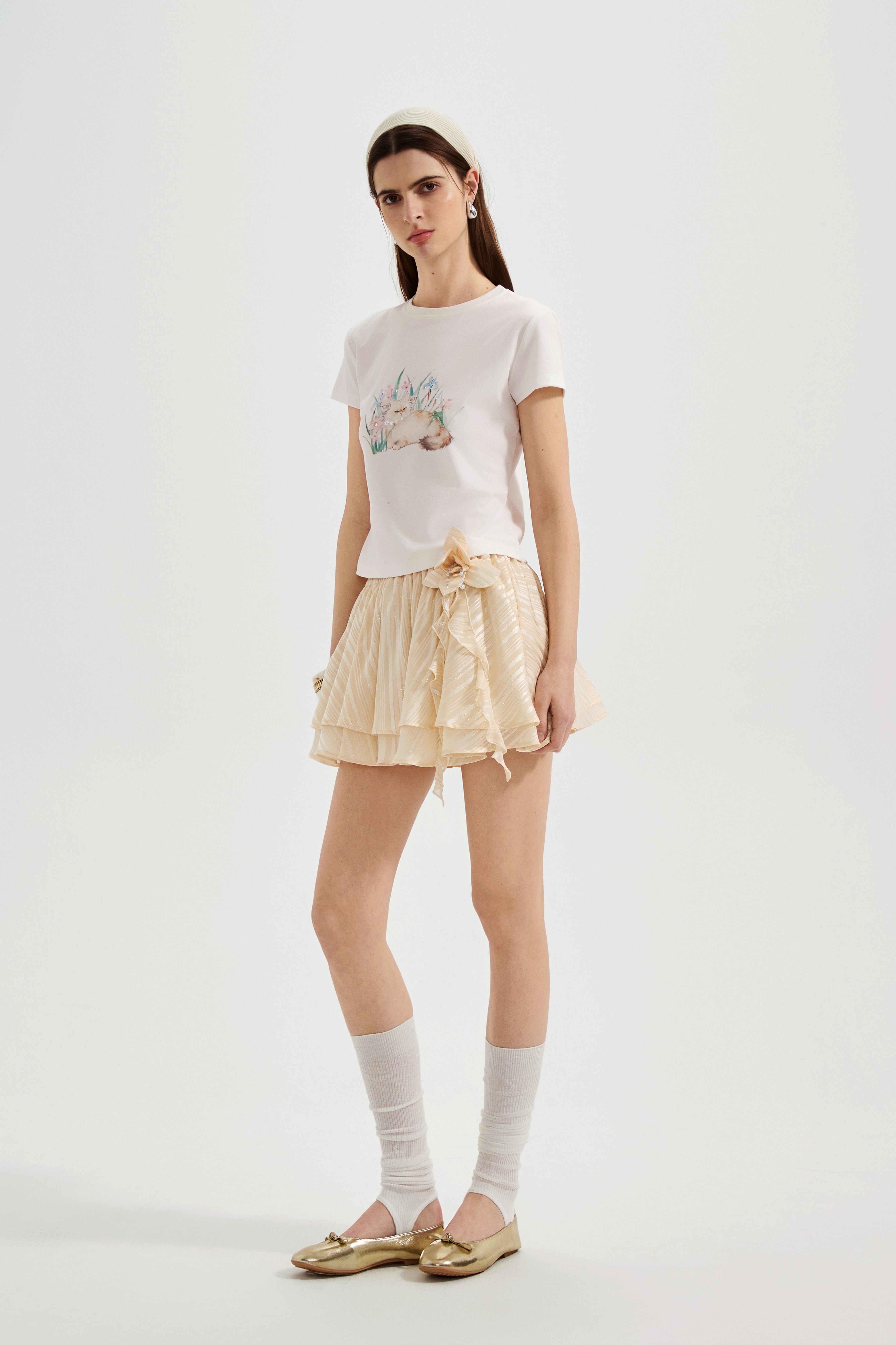White Cat Short Sleeved Tee