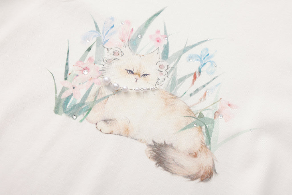 White Cat Short Sleeved Tee