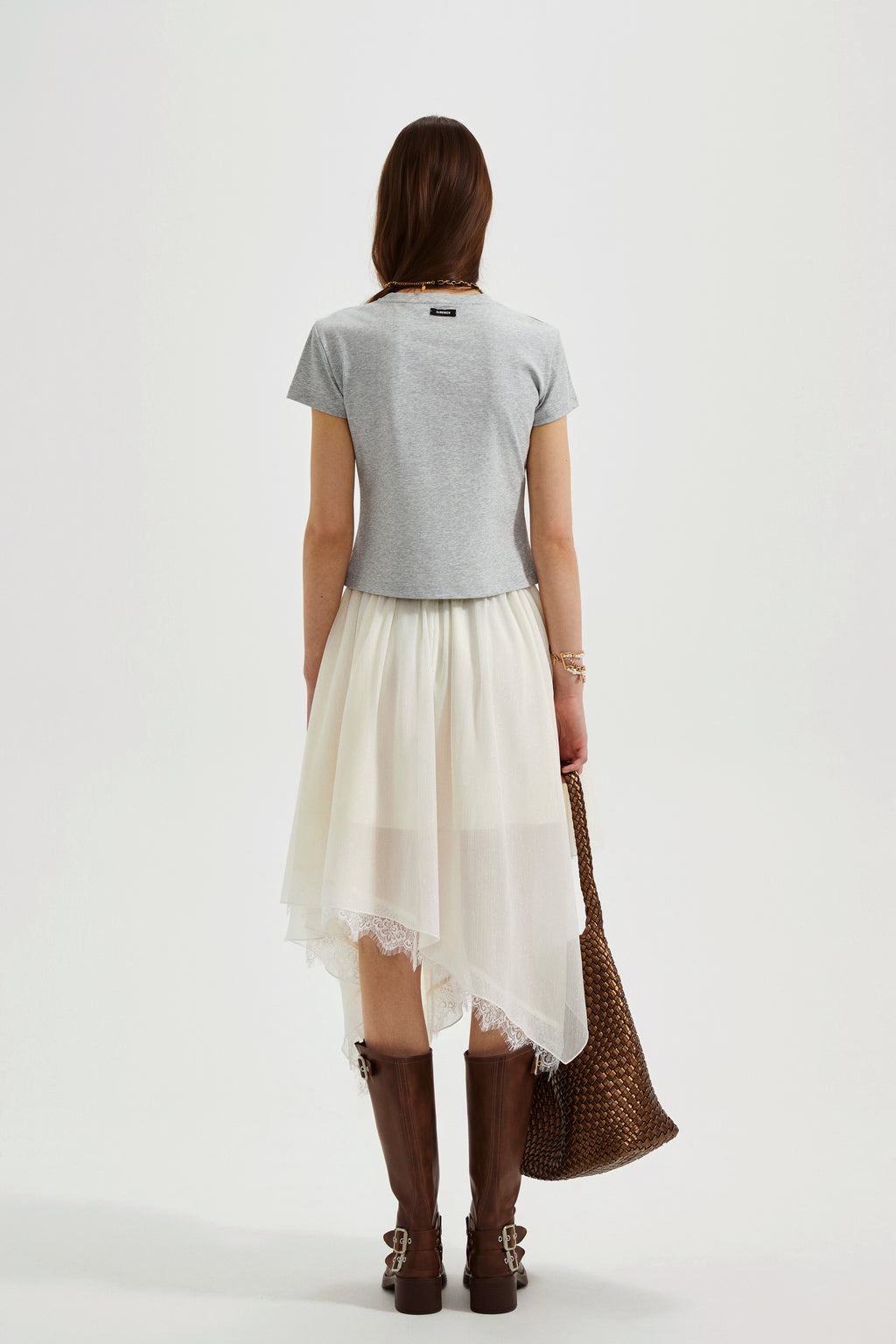 Grey Text Short Sleeved Tee