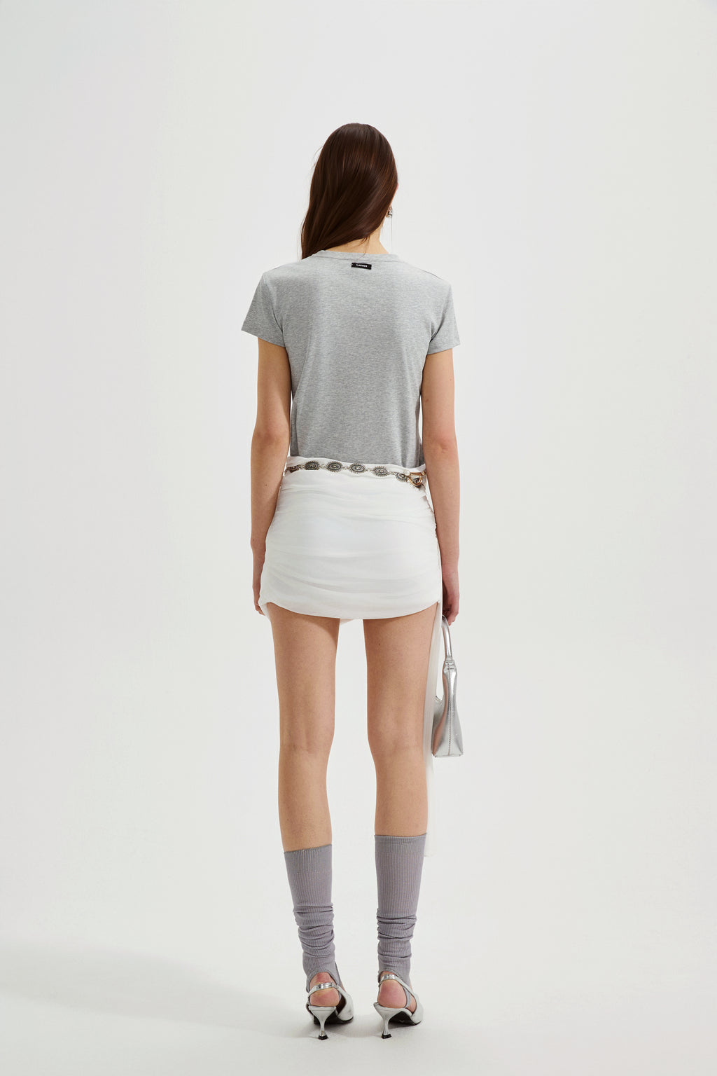Grey Text Short Sleeved Tee