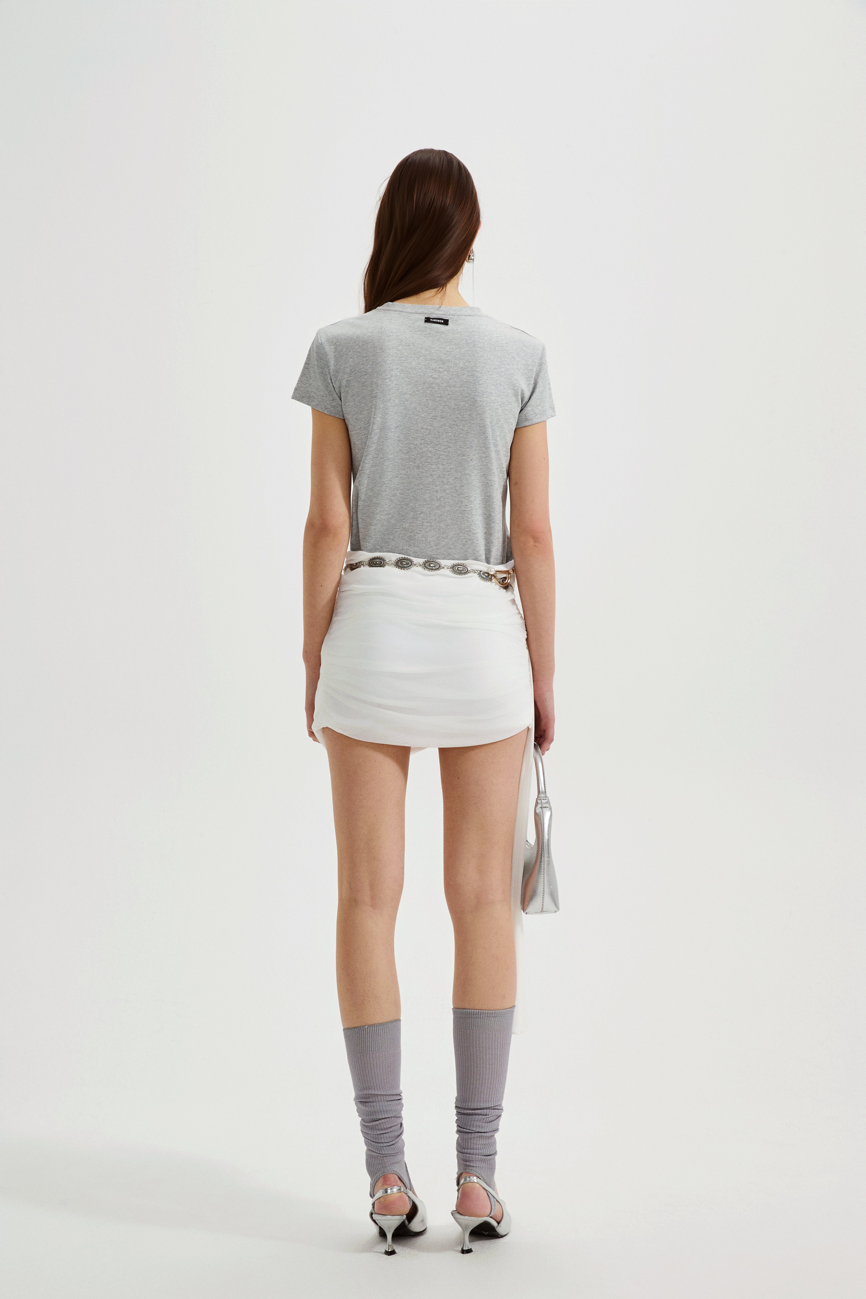 Grey Text Short Sleeved Tee