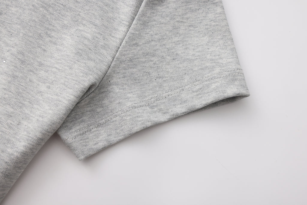 Grey Text Short Sleeved Tee