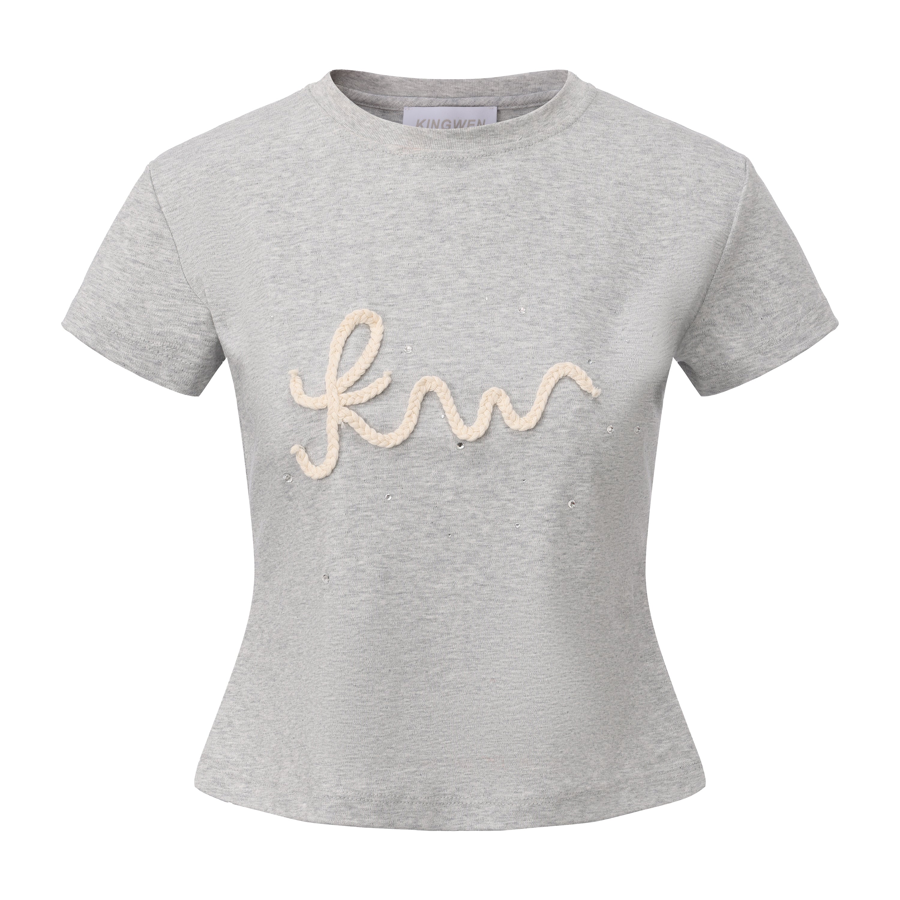 Grey Text Short Sleeved Tee