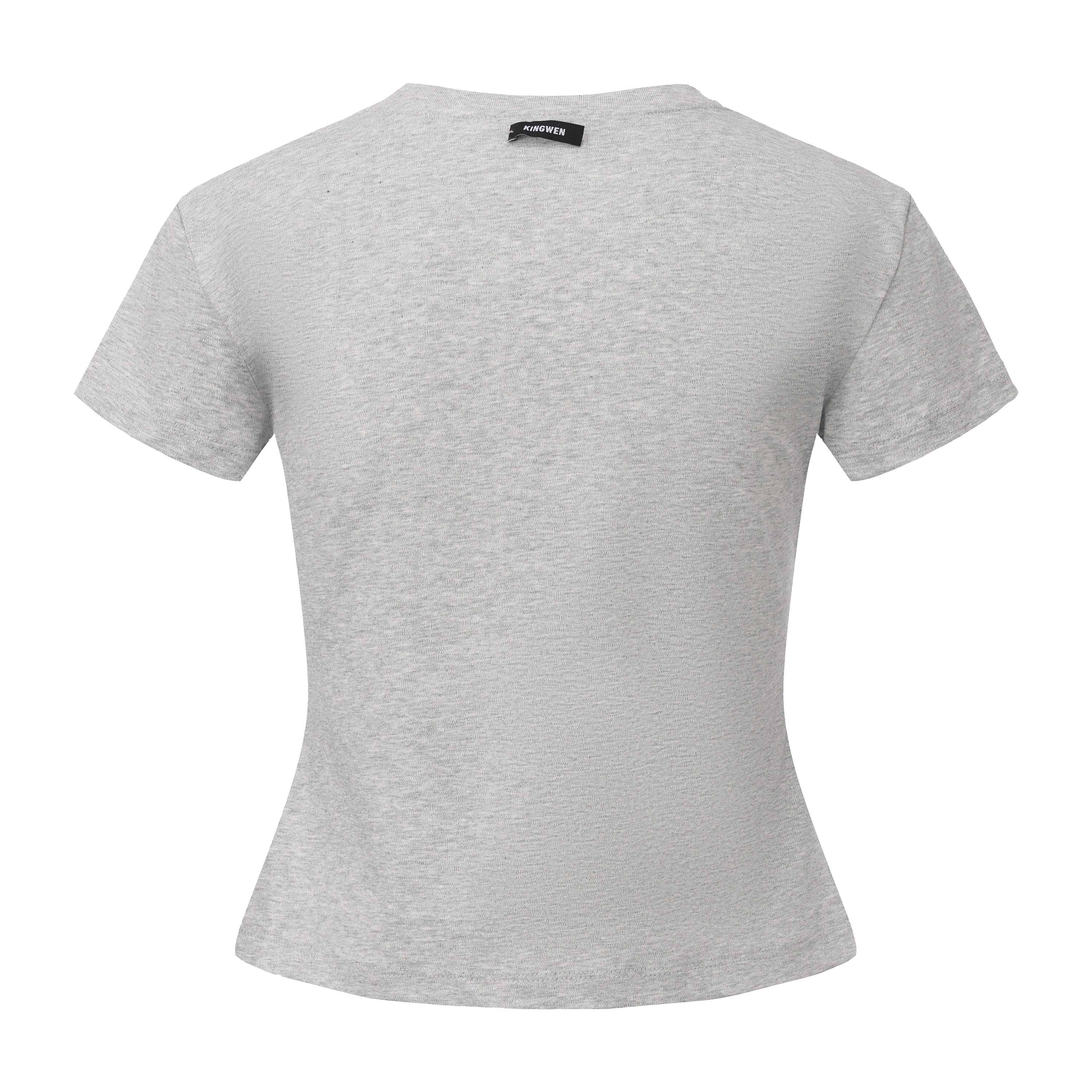 Grey Text Short Sleeved Tee