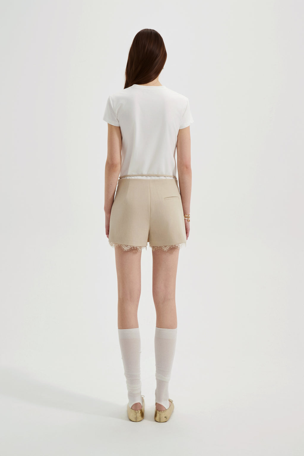 White Floral Gradient Short-Sleeved Tee