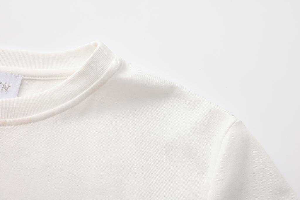 White Floral Gradient Short-Sleeved Tee