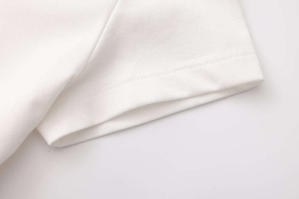 White Floral Gradient Short-Sleeved Tee