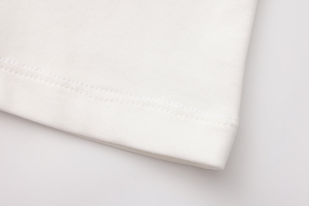 White Floral Gradient Short-Sleeved Tee