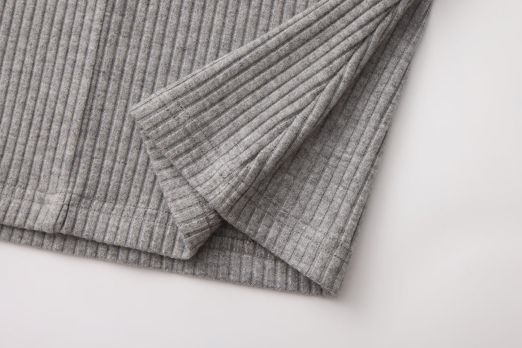 Grey Square-Neck Trimmed Top