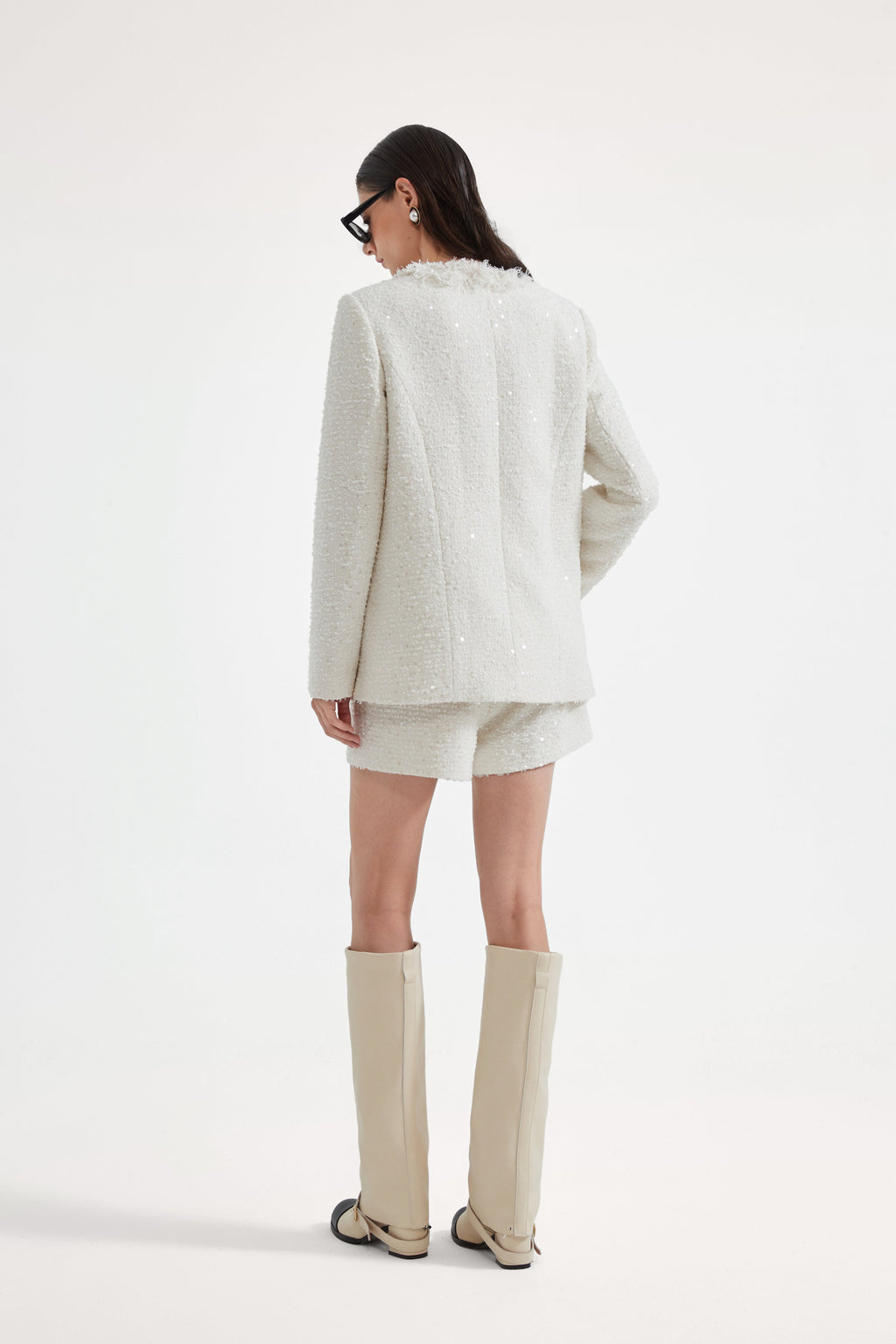 White Long Tweed Jacket