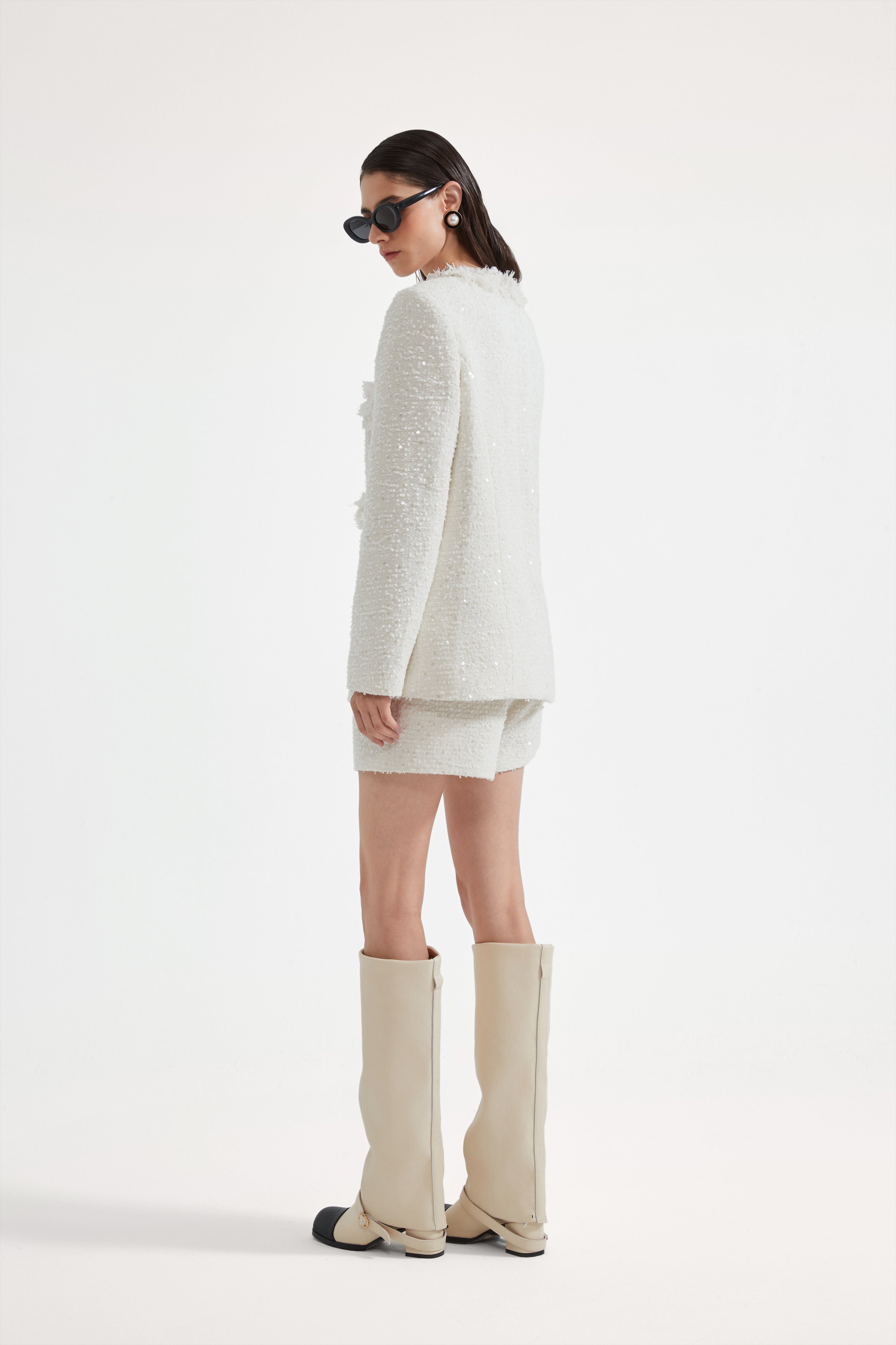 White Long Tweed Jacket