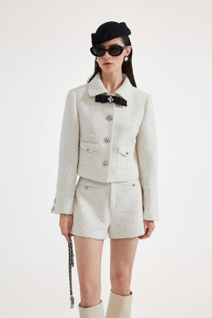 White Tweed Shorts