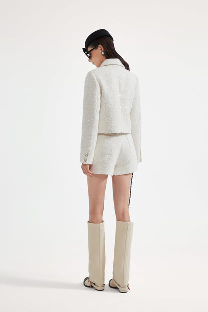 White Tweed Shorts