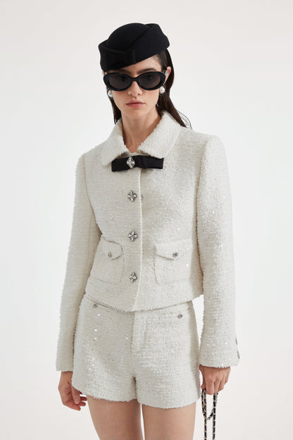 White Tweed Shorts