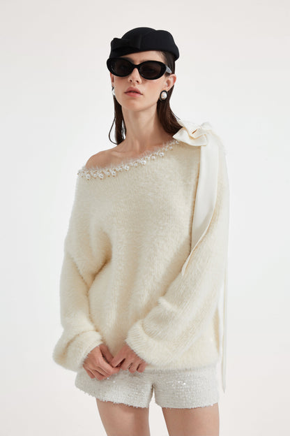 White Tweed Shorts