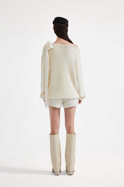 White Tweed Shorts