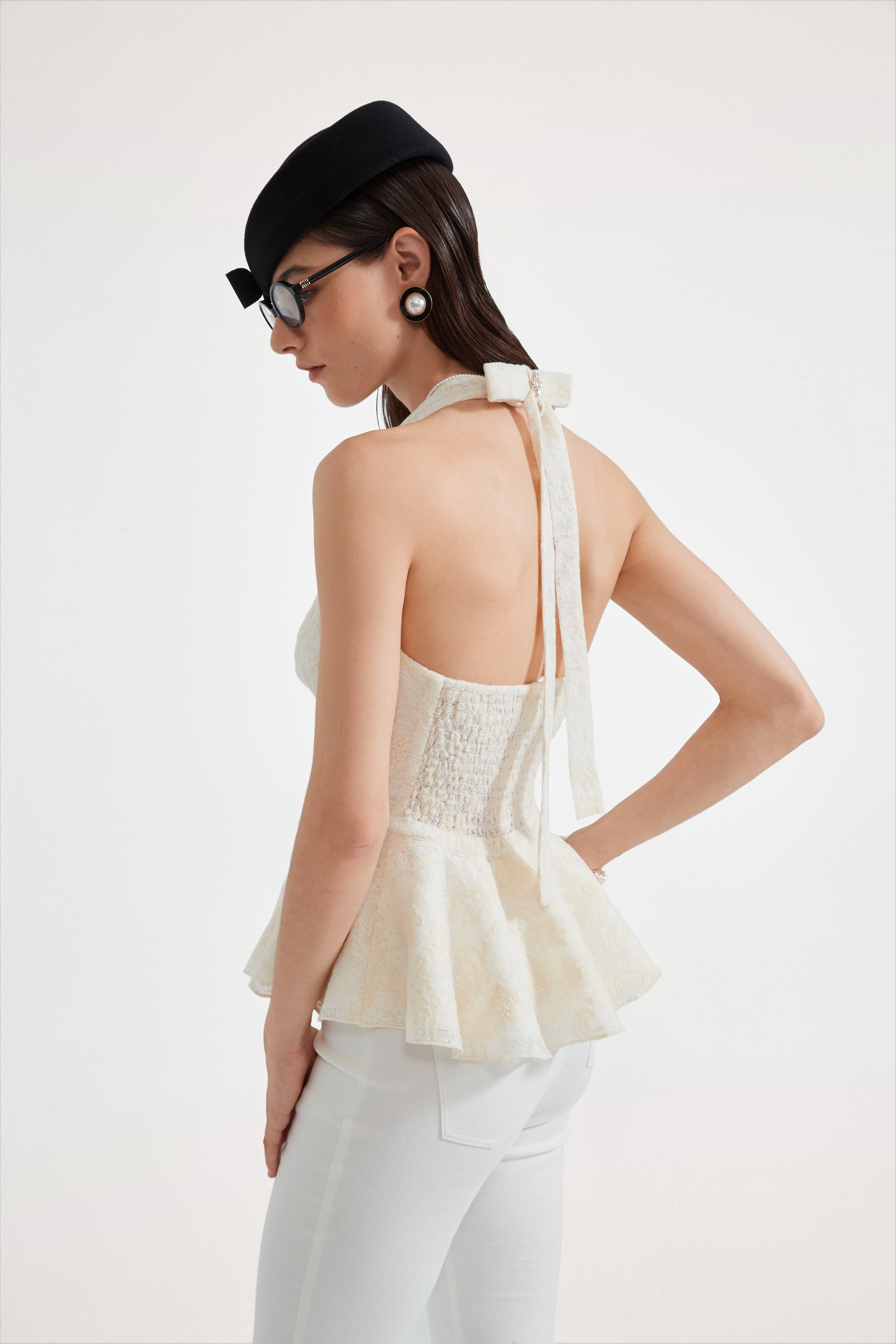 White Fitted Flare Jeans