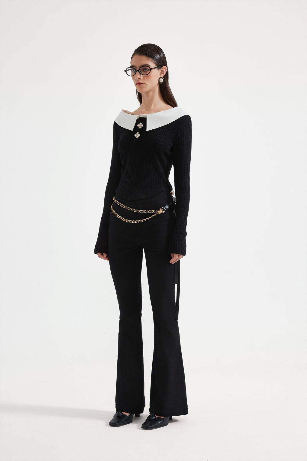 Black Knit Patchwork Base Layer