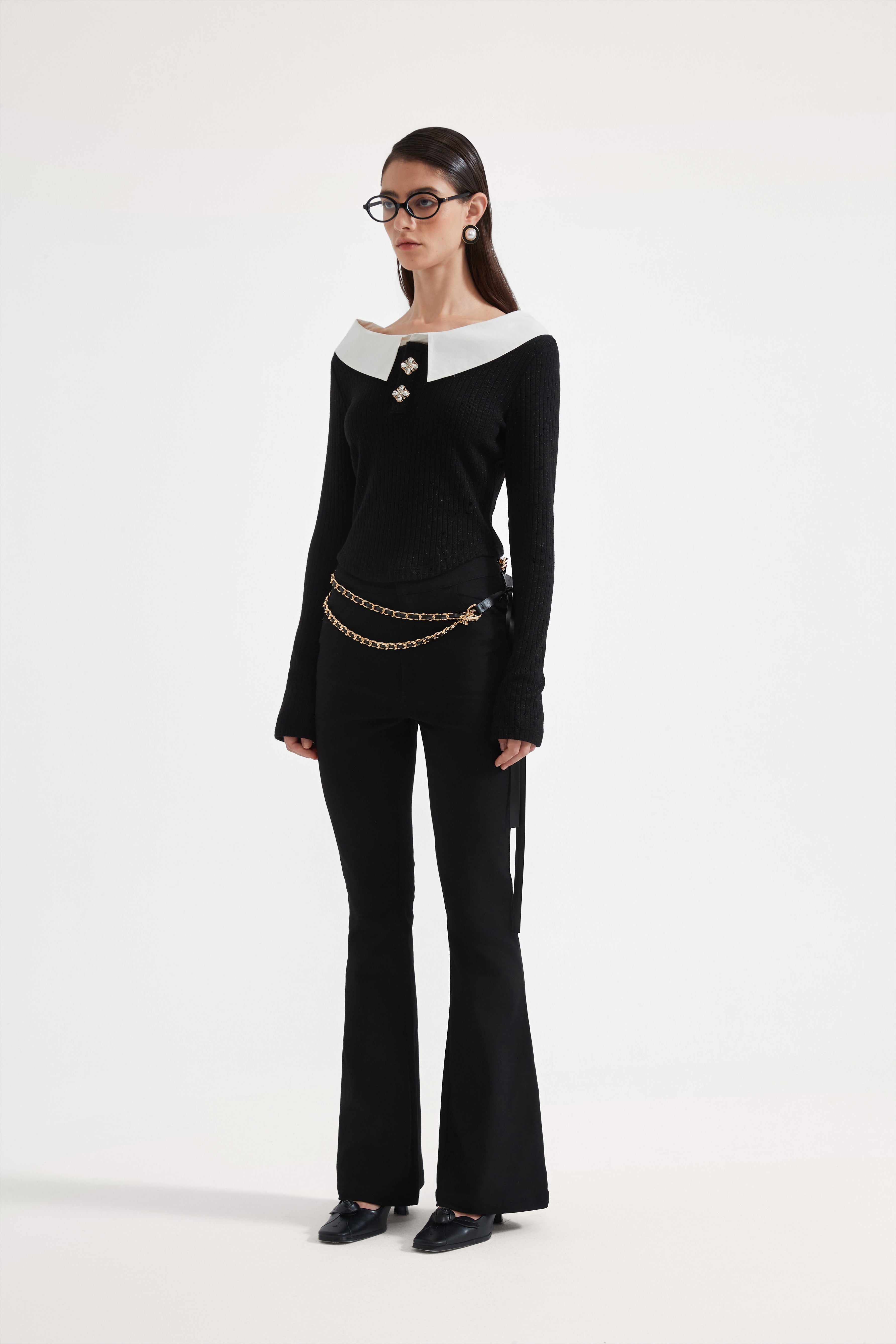 Black Knit Patchwork Base Layer