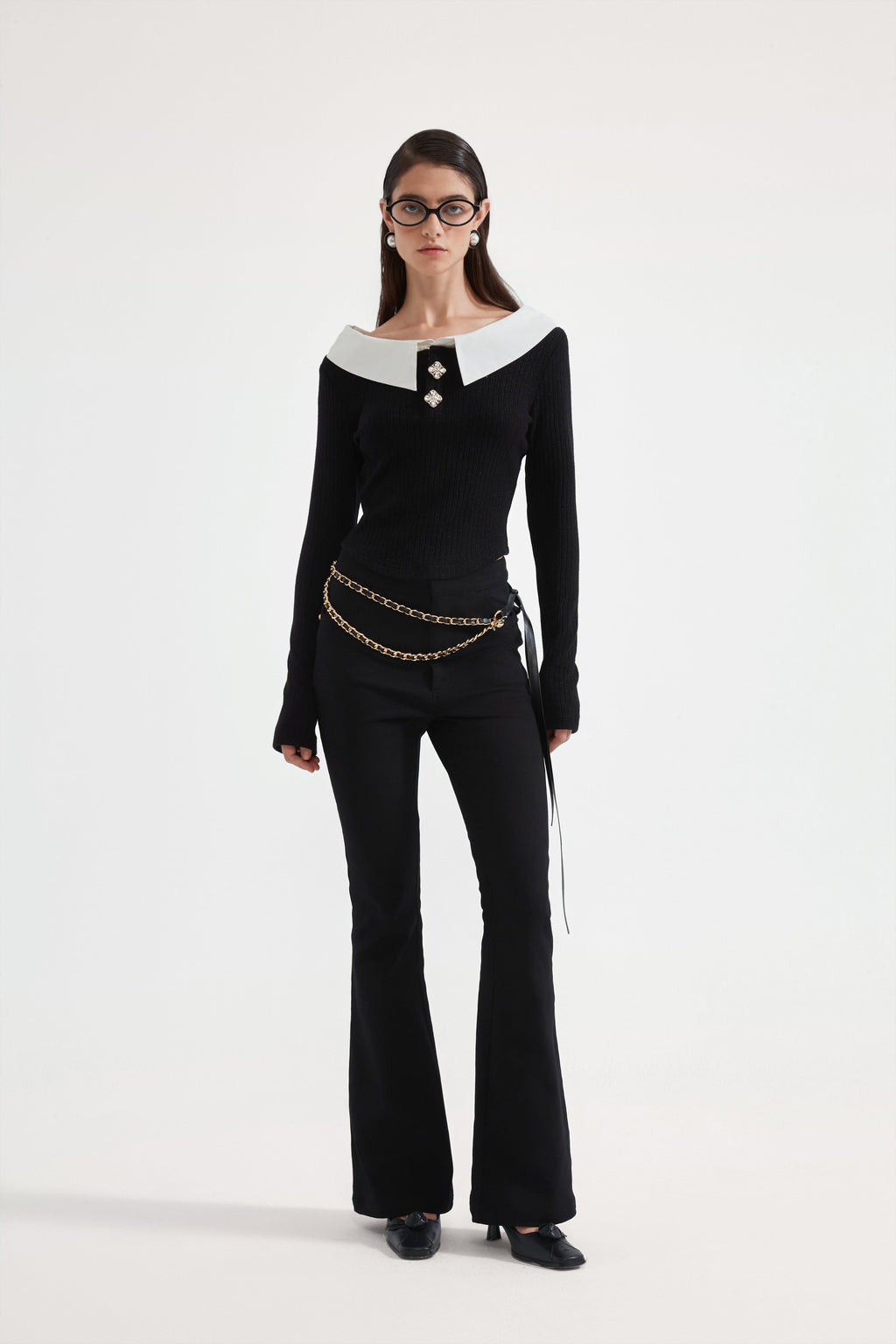 Black Knit Patchwork Base Layer