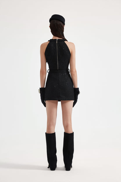 Black Woven Halter Top & Dress
