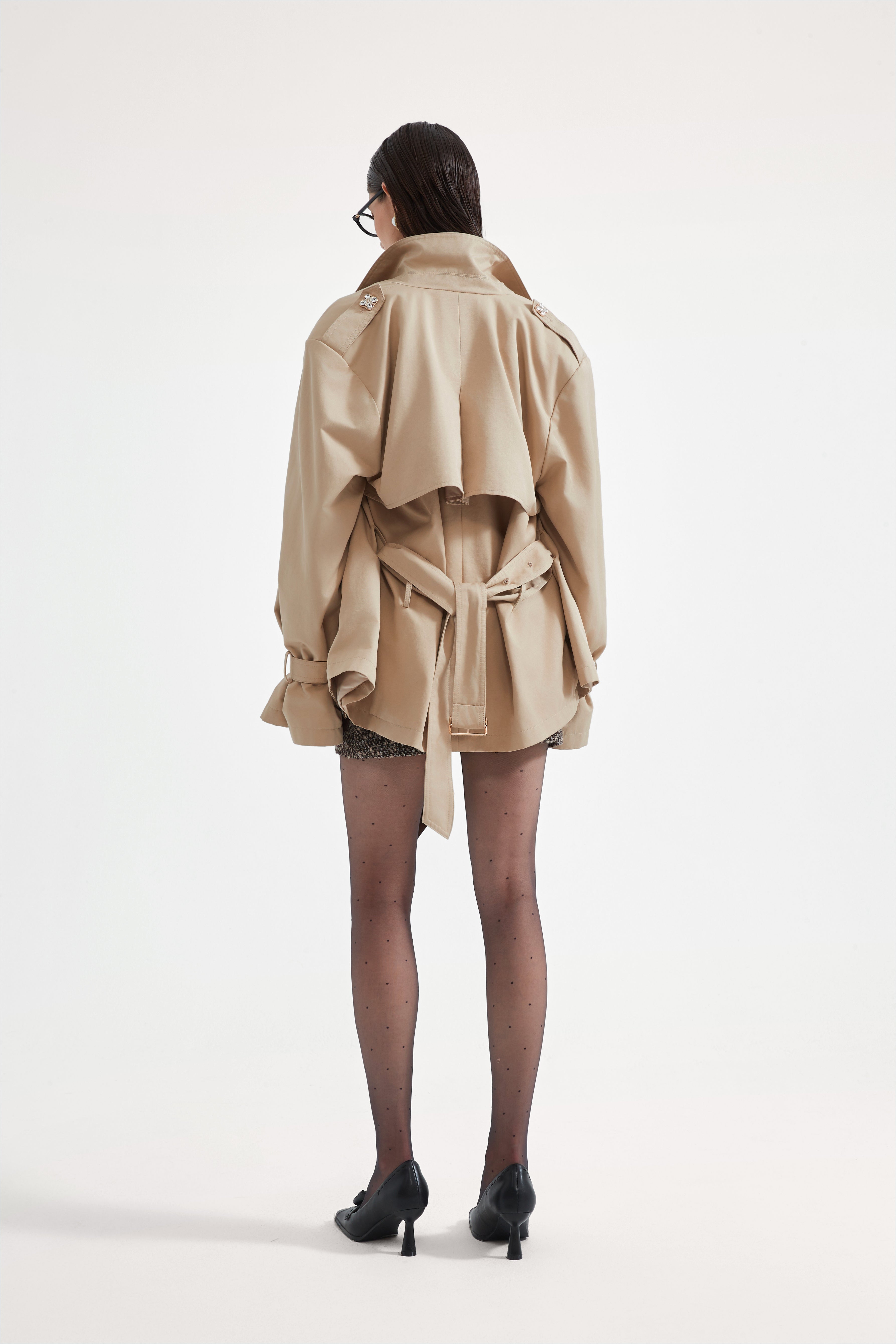 Light Coffee Long Trench Coat