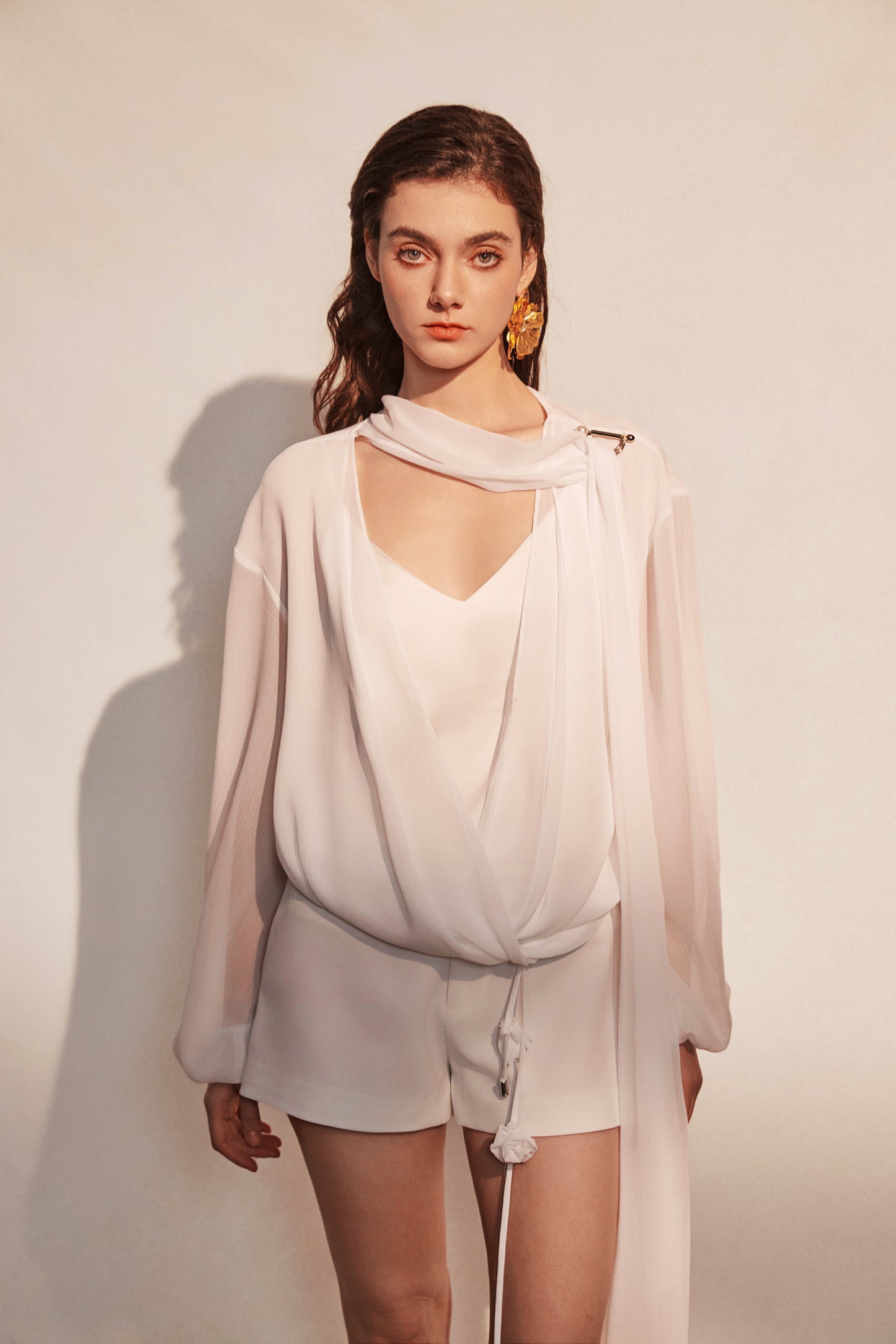 White V-neck Shirt