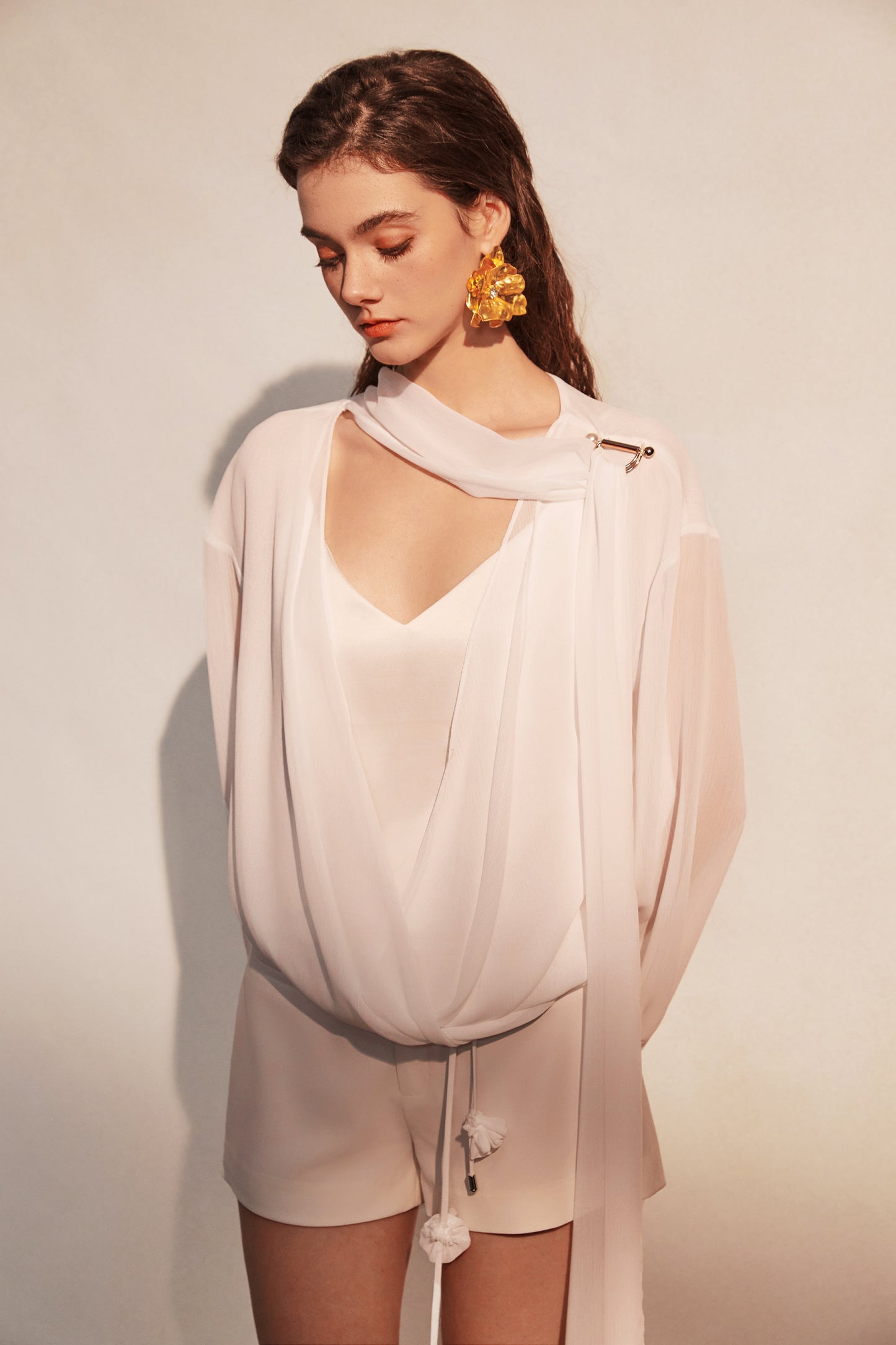 White V-neck Shirt