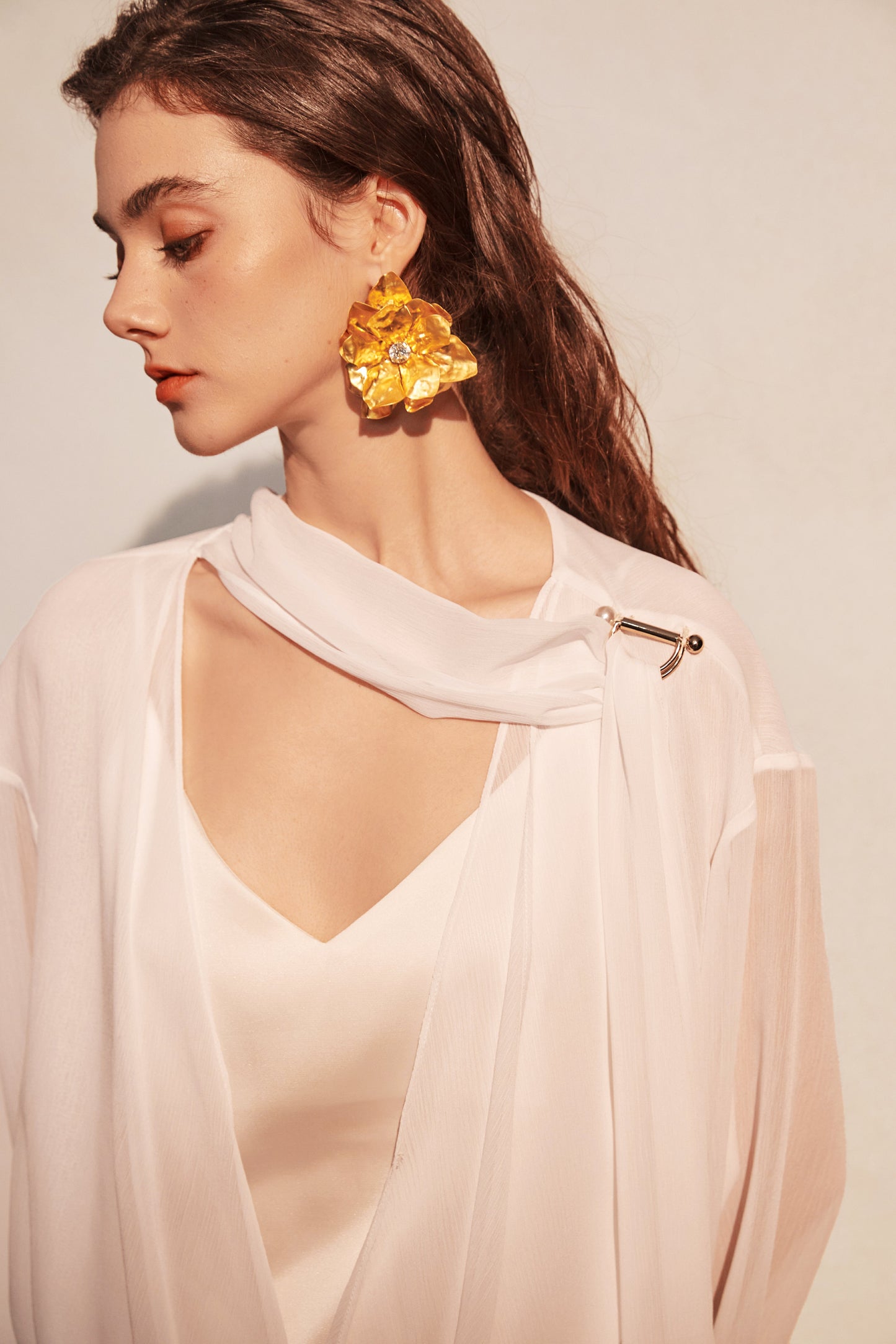 White V-neck Shirt