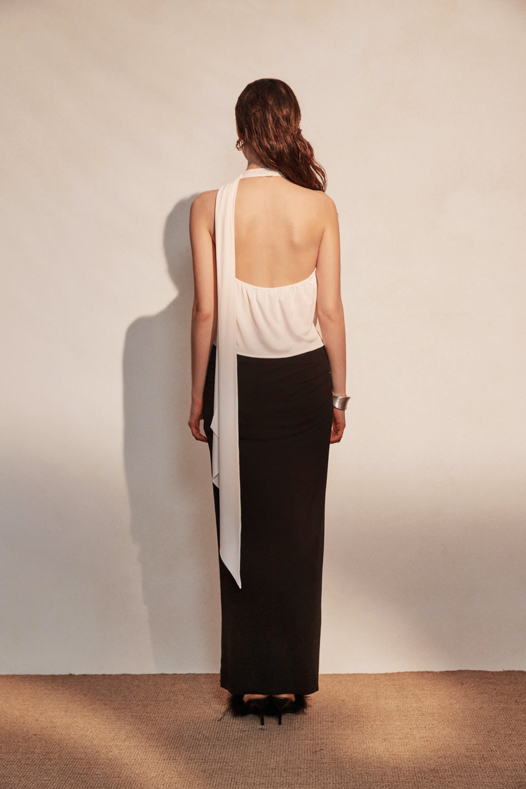 White Satin Halter Top