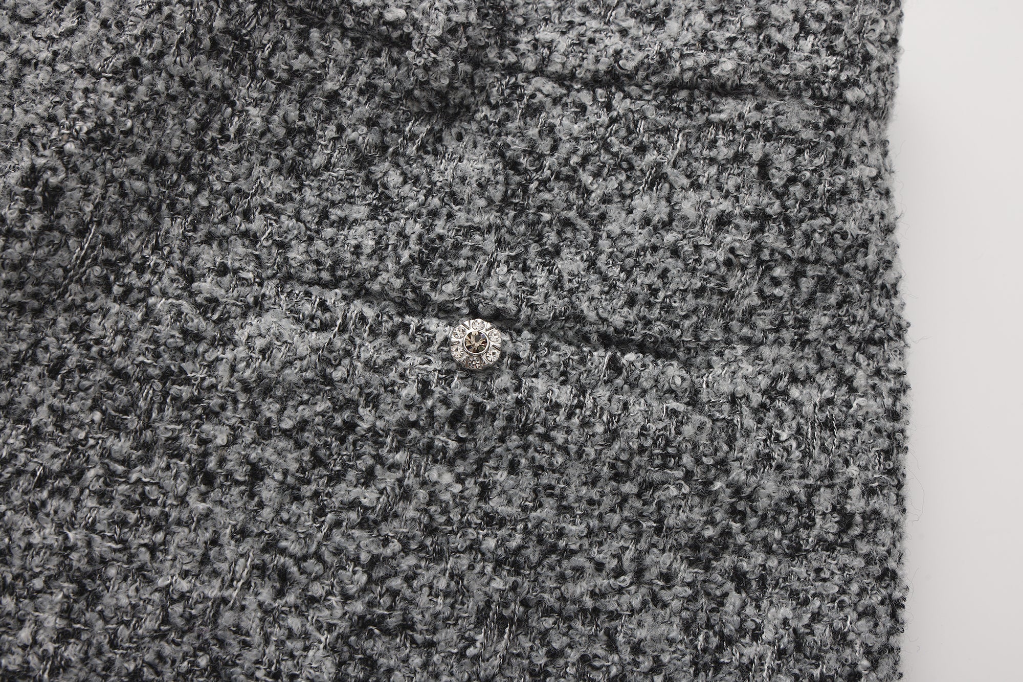 Gray Looped Woolen Shorts