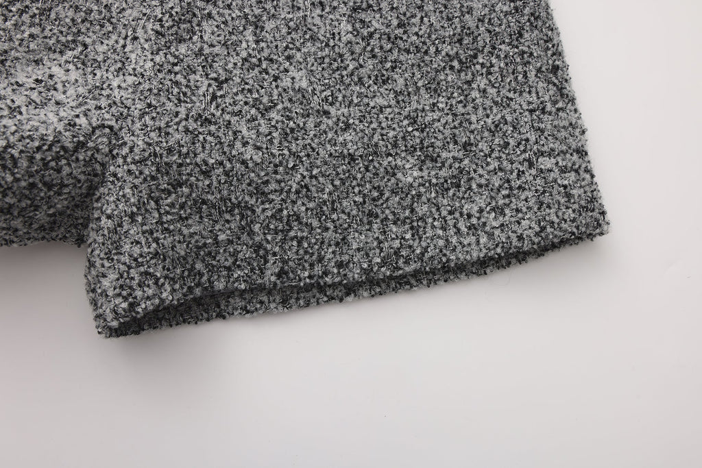Gray Looped Woolen Shorts