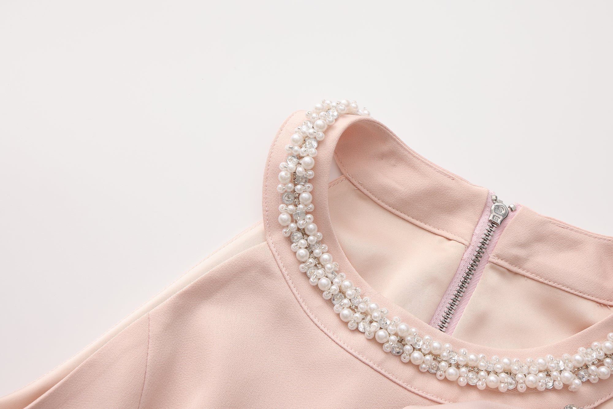 Pink Beaded Halter Cropped Top