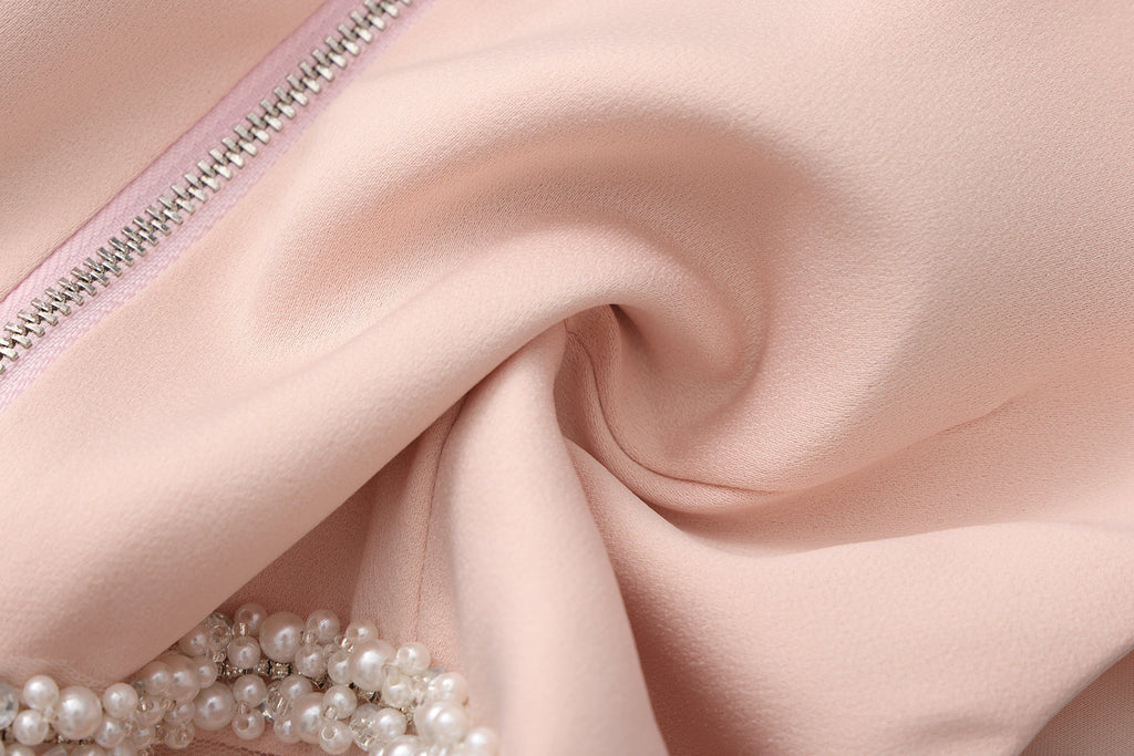 Pink Beaded Halter Cropped Top