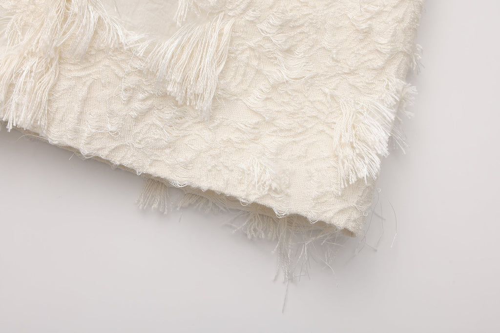 Beige Lace Fitted Waist Dress