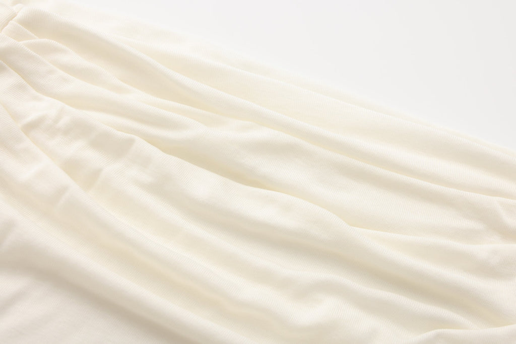 White Off-The-Shoulder Pleated Bow Ribbon Blouse