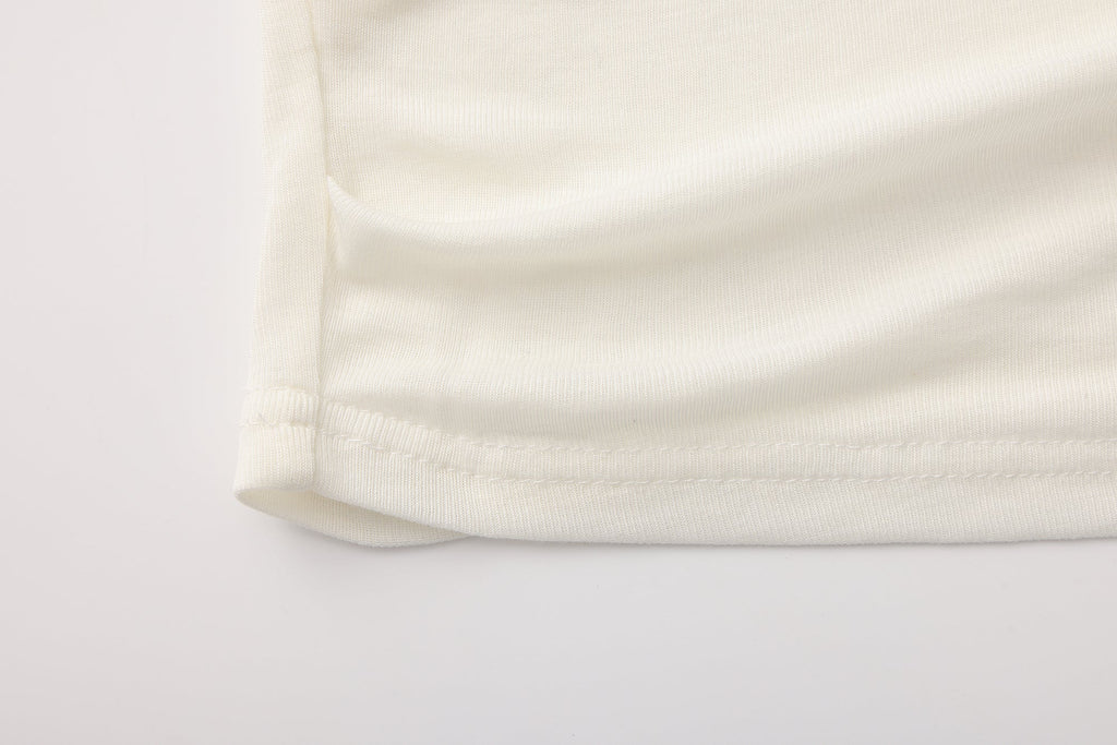 White Off-The-Shoulder Pleated Bow Ribbon Blouse