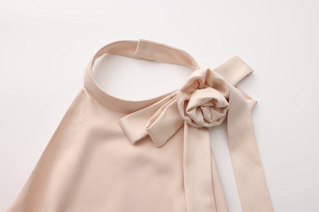 Pink Halter Ruched Dress