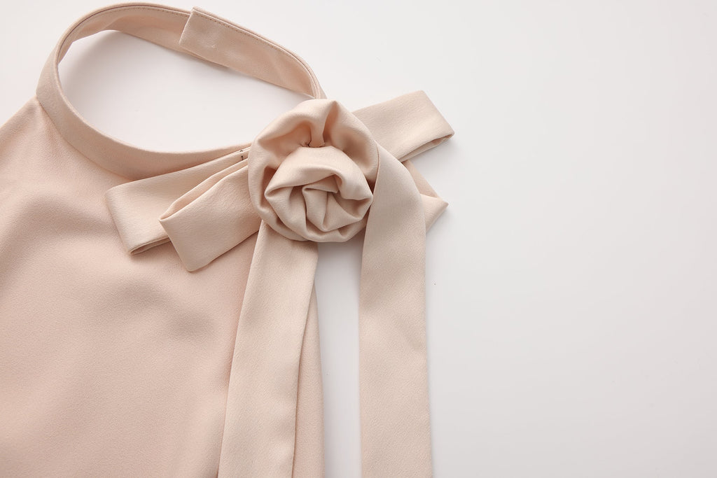 Pink Halter Ruched Dress