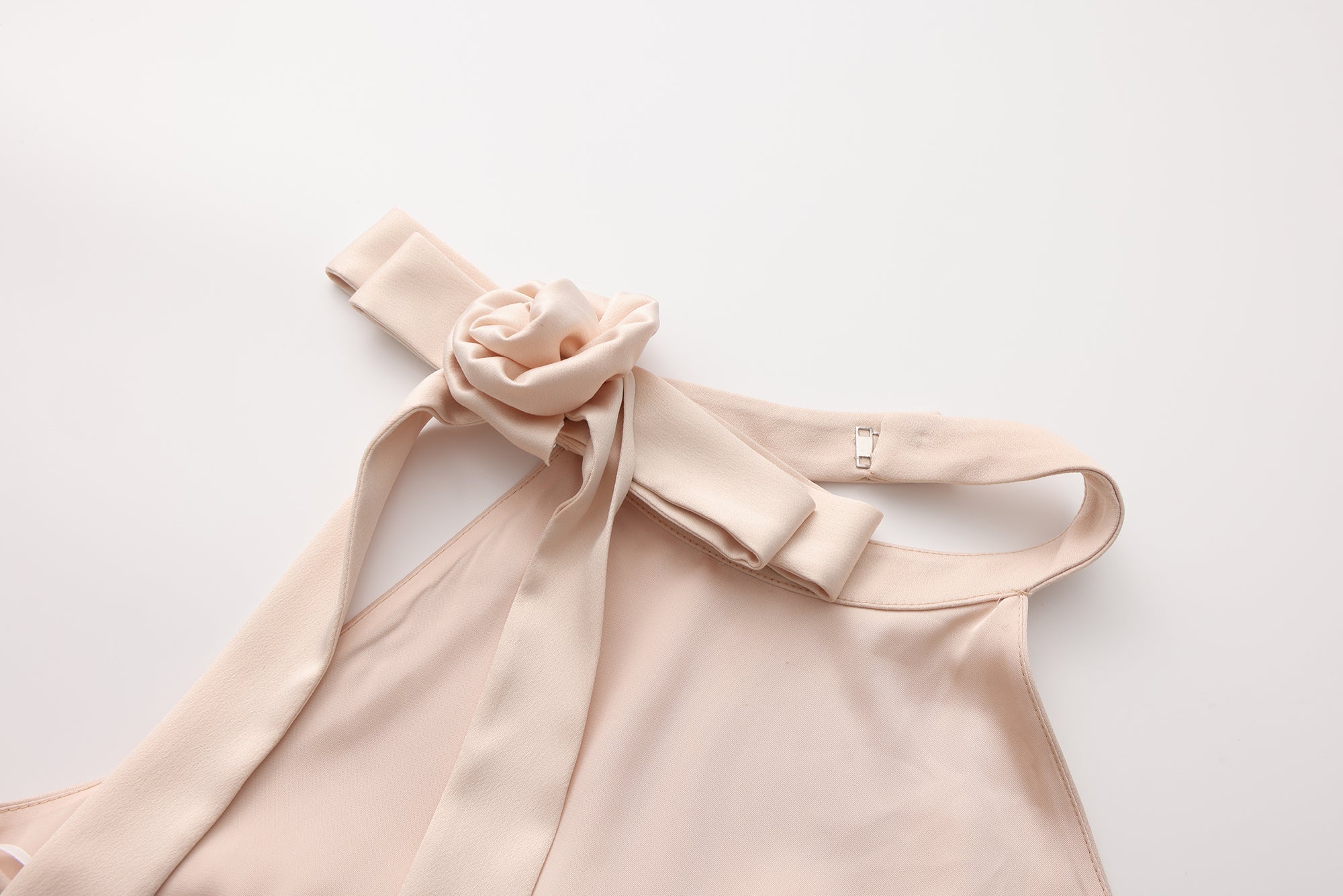 Pink Halter Ruched Dress