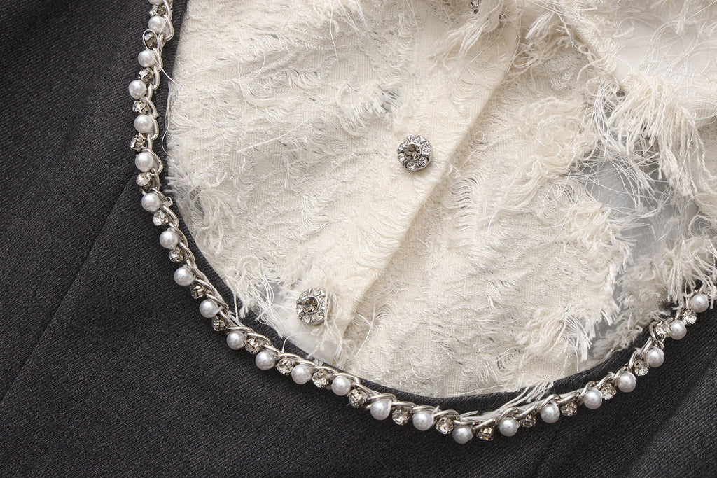 Gray Collar-Patchwork Dress