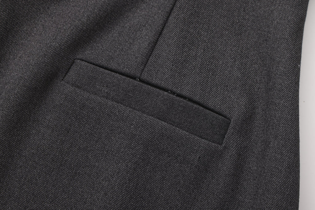 Gray Collar-Patchwork Dress