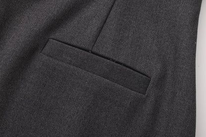 Gray Collar-Patchwork Dress