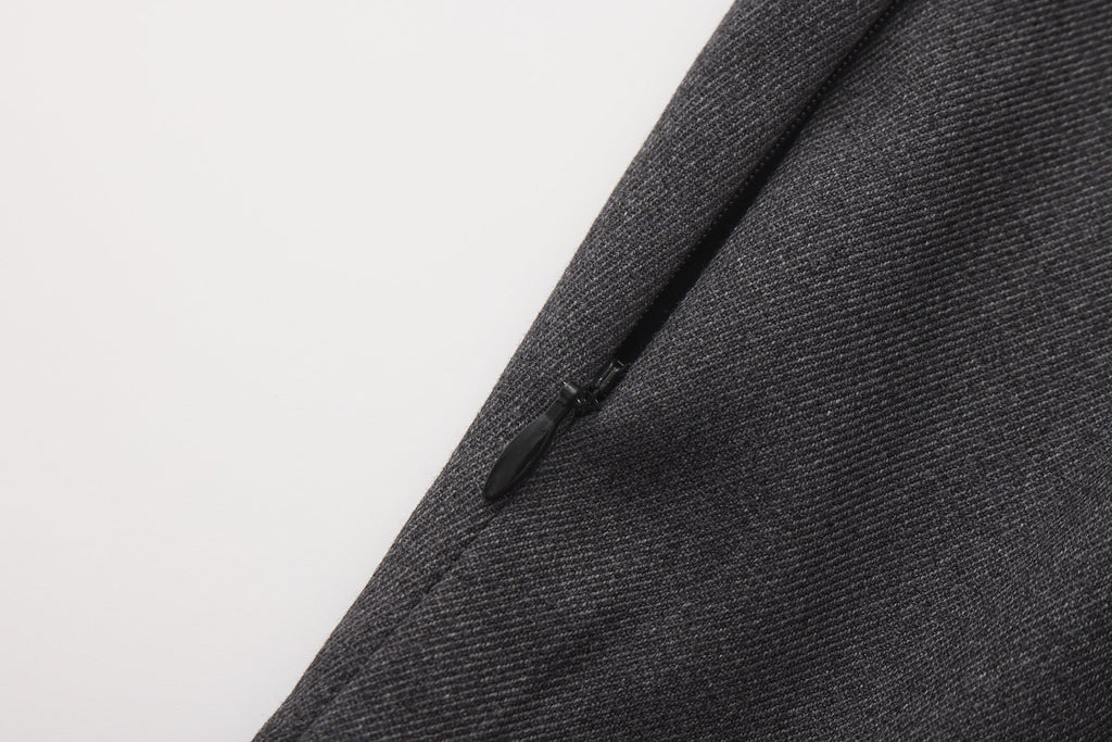 Gray Collar-Patchwork Dress