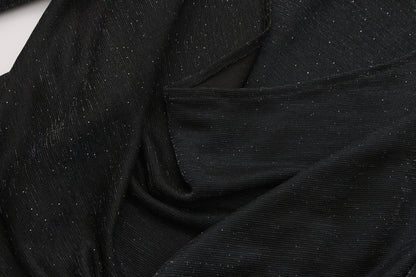 Black Bbeaded Mock-Neck False Two-Piece Top